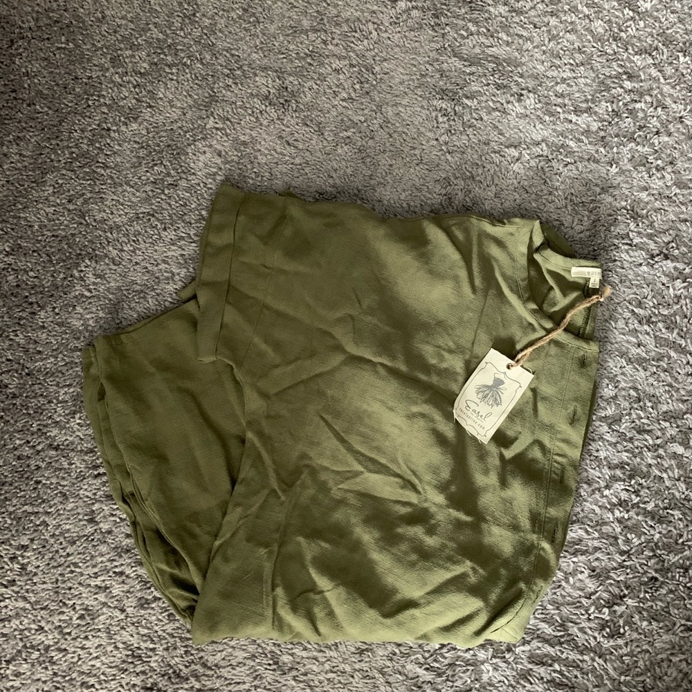 Clad & Cloth Henley Linen Romper